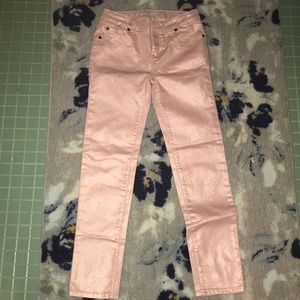 metallic pink jeans